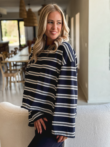 Pull ligné Maëlie - Bleu marine Pull ligné Maëlie - Bleu marine