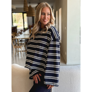 Pull ligné Maëlie - Bleu marine