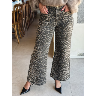 Jeans léopard Kélya - Beige