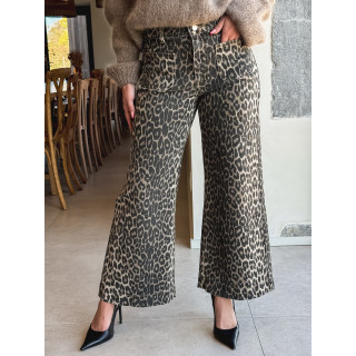 Jeans léopard Kélya - Beige