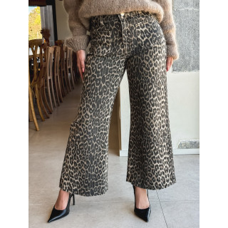 Jeans léopard Kélya - Beige