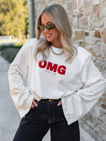 T-shirt à longues manches "OMG" - Blanc T-shirt à longues manches "OMG" - Blanc