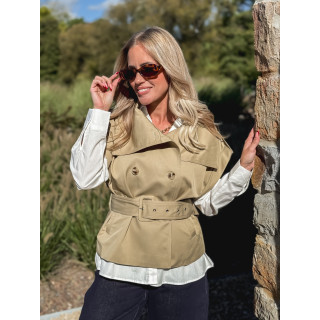 Veste sans manches Soliana - Taupe