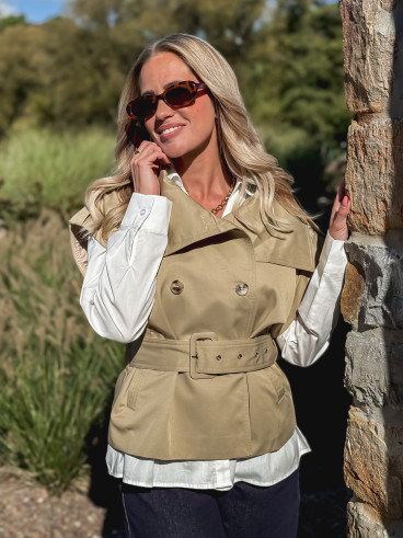Veste sans manches Soliana - Taupe Veste sans manches Soliana - Taupe