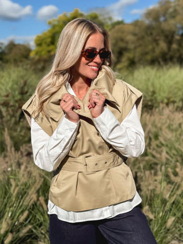 Veste sans manches Soliana - Taupe Veste sans manches Soliana - Taupe