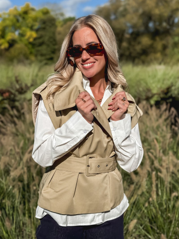 Veste sans manches Soliana - Taupe Veste sans manches Soliana - Taupe