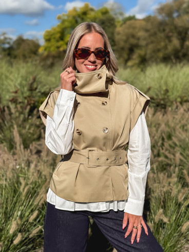 Veste sans manches Soliana - Taupe Veste sans manches Soliana - Taupe