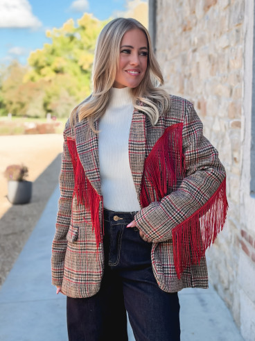 Blazer Queenie - Beige/Rouge Blazer Queenie - Beige/Rouge
