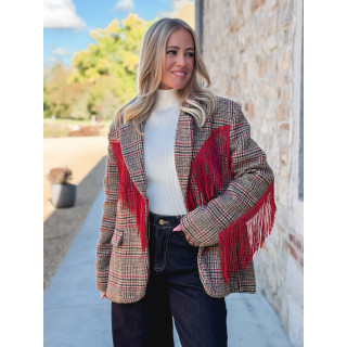 Blazer Queenie - Beige/Rouge