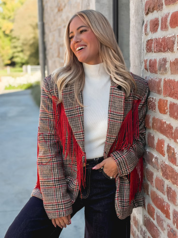 Blazer Queenie - Beige/Rouge Blazer Queenie - Beige/Rouge