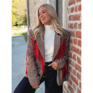 Blazer Queenie - Beige/Rouge