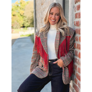 Blazer Queenie - Beige/Rouge