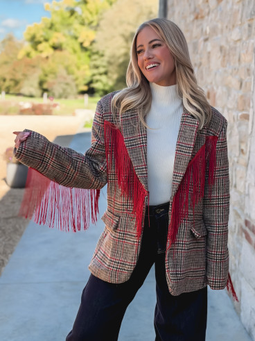 Blazer Queenie - Beige/Rouge