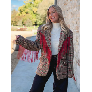 Blazer Queenie - Beige/Rouge