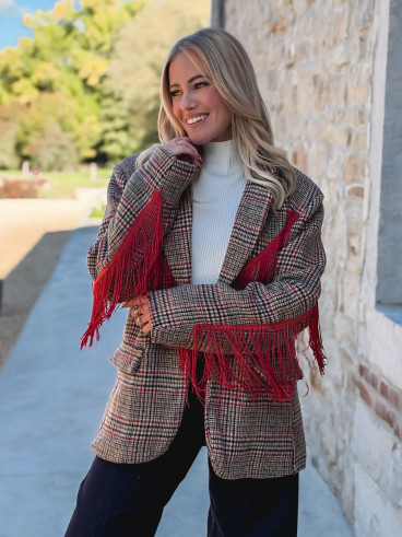 Blazer Queenie - Beige/Rouge Blazer Queenie - Beige/Rouge