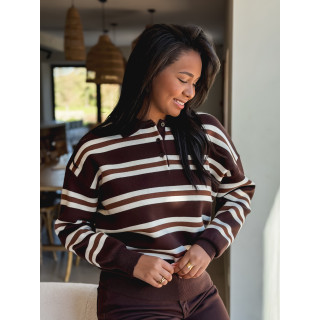 Pull ligné Albane - Chocolat