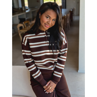 Pull ligné Albane - Chocolat