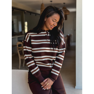 Pull ligné Albane - Chocolat