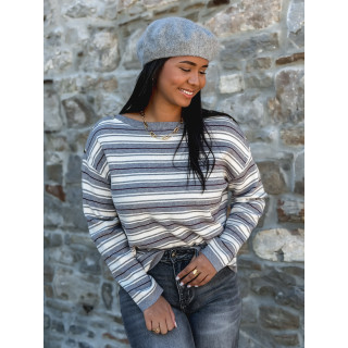 Pull ligné Valia - Gris