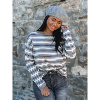 Pull ligné Valia - Gris