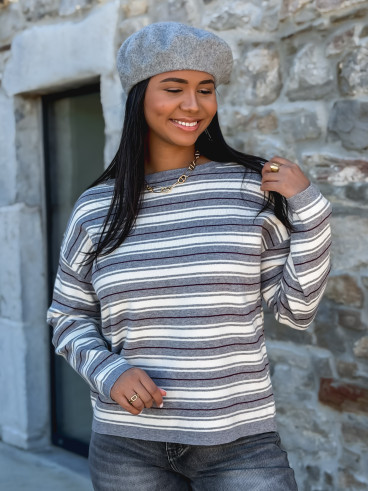Pull ligné Valia - Gris