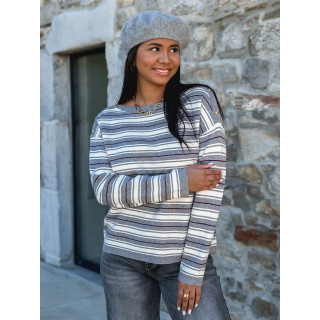 Pull ligné Valia - Gris