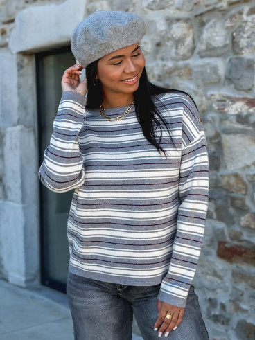 Pull ligné Valia - Gris