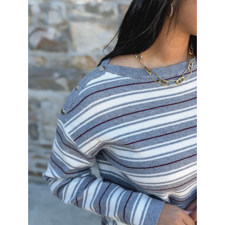 Pull ligné Valia - Gris