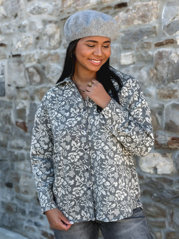 Chemise à motifs Roséliane - Gris