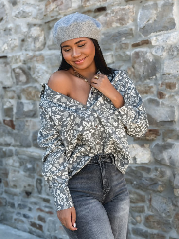 Chemise à motifs Roséliane - Gris
