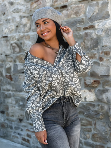 Chemise à motifs Roséliane - Gris