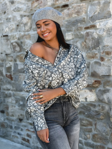 Chemise à motifs Roséliane - Gris