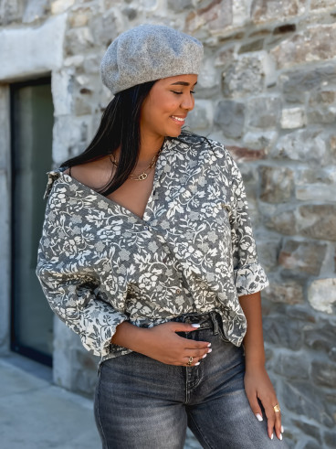 Chemise à motifs Roséliane - Gris