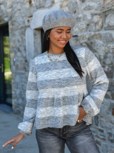 Pull ligné Florane - Gris