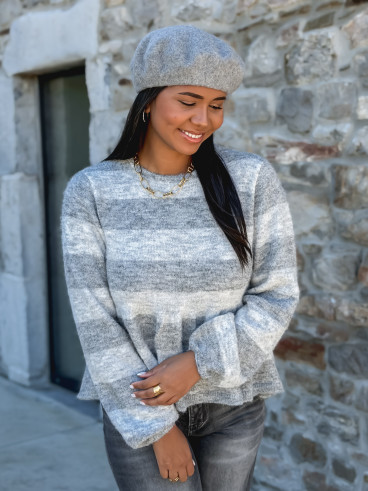 Pull ligné Florane - Gris