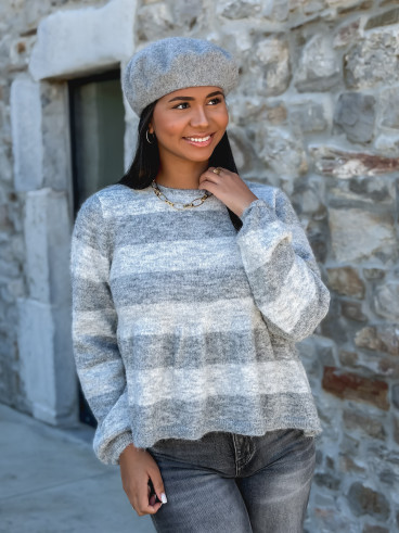 Pull ligné Florane - Gris