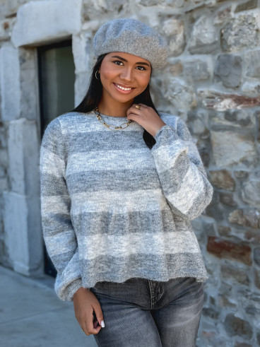 Pull ligné Florane - Gris