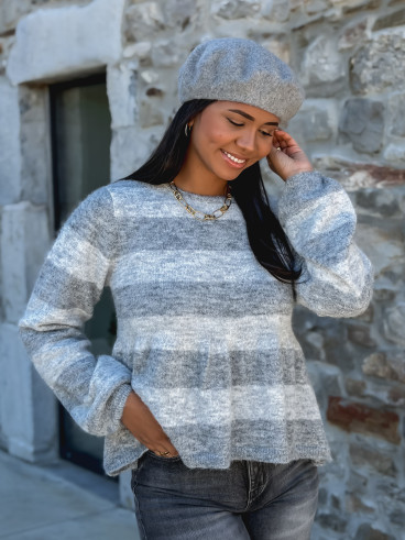 Pull ligné Florane - Gris