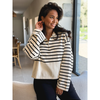 Pull ligné Elvyna - Ecru