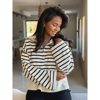 Pull ligné Elvyna - Ecru