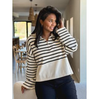 Pull ligné Elvyna - Ecru