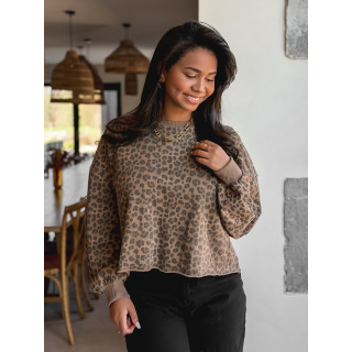 Pull léopard Erina - Taupe