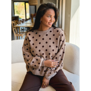 Pull à pois Naolie - Taupe