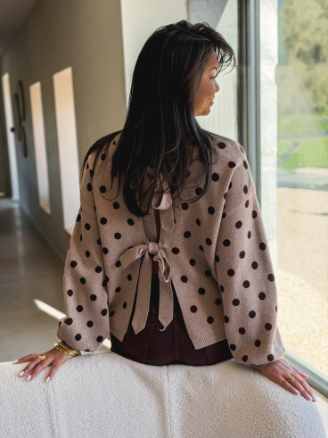 Pull à pois Naolie - Taupe Pull à pois Naolie - Taupe