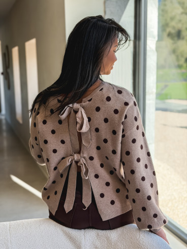 Pull à pois Naolie - Taupe Pull à pois Naolie - Taupe