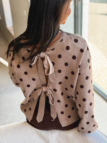 Pull à pois Naolie - Taupe Pull à pois Naolie - Taupe