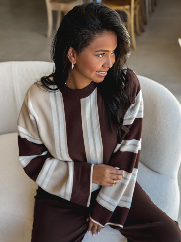 Pull Merline - Beige/Chocolat Pull Merline - Beige/Chocolat