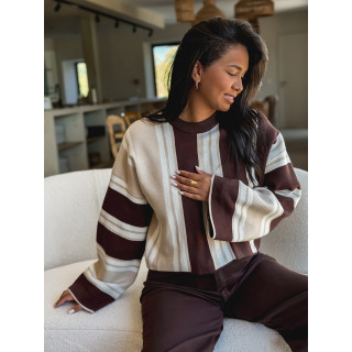 Pull Merline - Beige/Chocolat