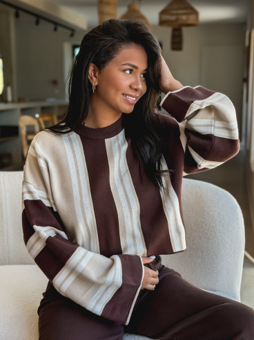 Pull Merline - Beige/Chocolat