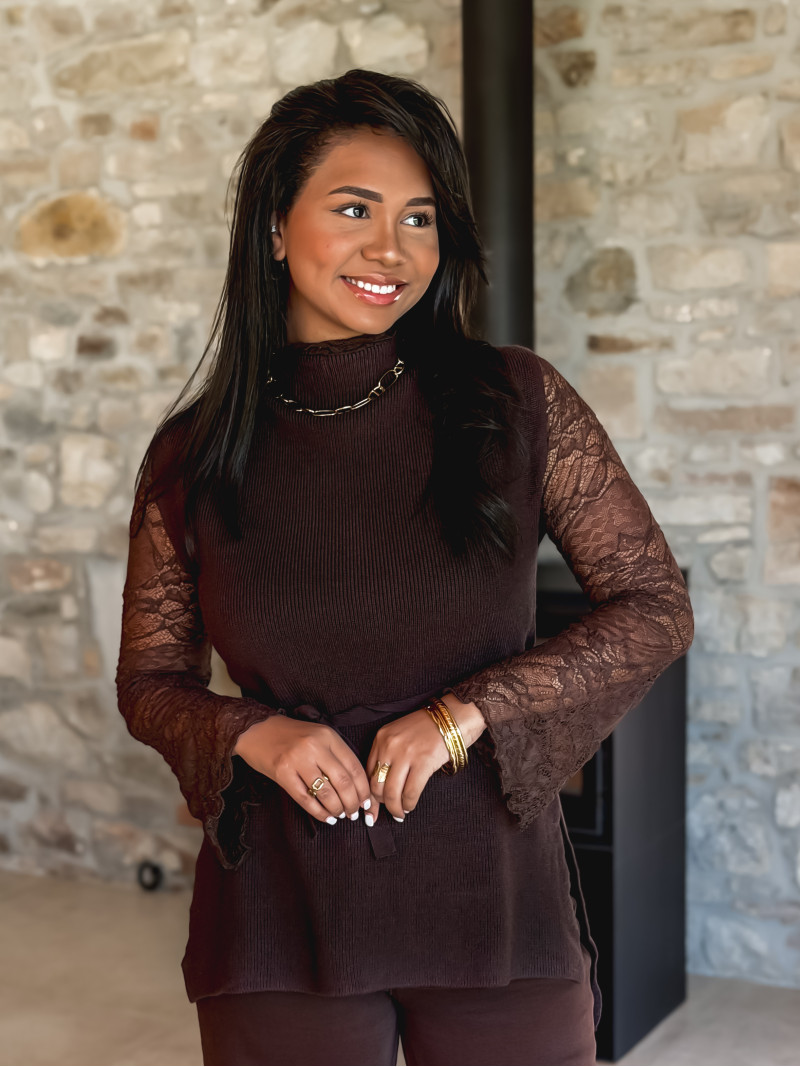 Blouse sans manches Mariam - Chocolat Blouse sans manches Mariam - Chocolat